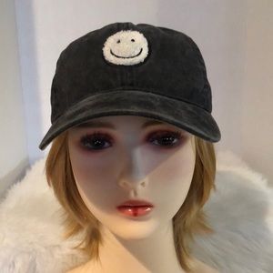 David and Young Black Smiley Face Baseball Cap/NWT